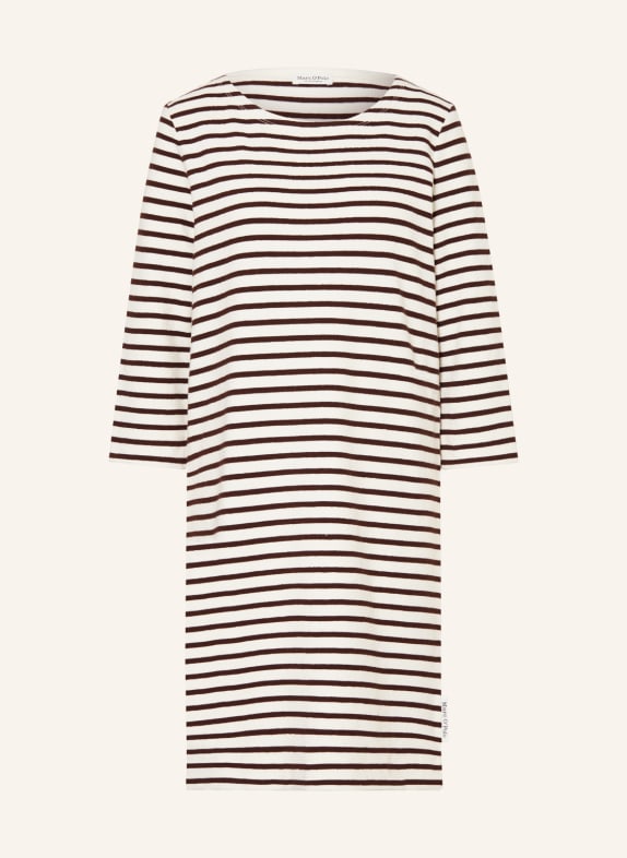 Marc O'Polo Knit dress with 3/4 sleeve WHITE/ BROWN