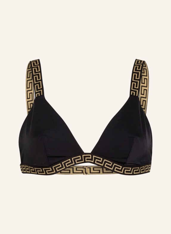 VERSACE Bralette bikini top BLACK/ GOLD