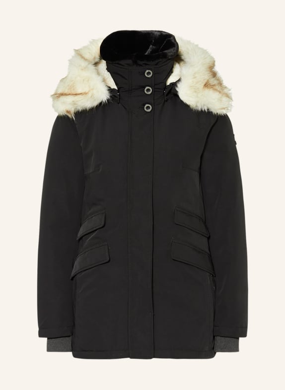 WELLENSTEYN Jacket ENTERPRISE with removable faux fur BLACK