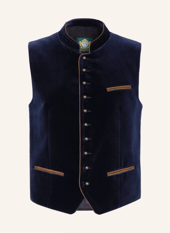 Hammerschmid Trachten waistcoat ALBRECHT made of velvet DARK BLUE