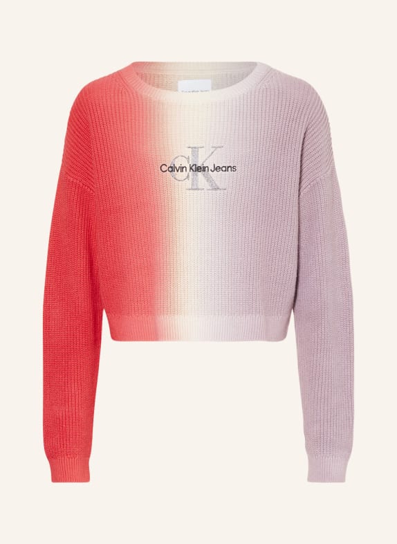 Calvin Klein Sweter LILA/ JASNORÓŻOWY/ CZERWONY
