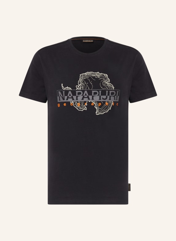 NAPAPIJRI T-shirt S-ICEBERG BLACK/ DARK GRAY/ ORANGE