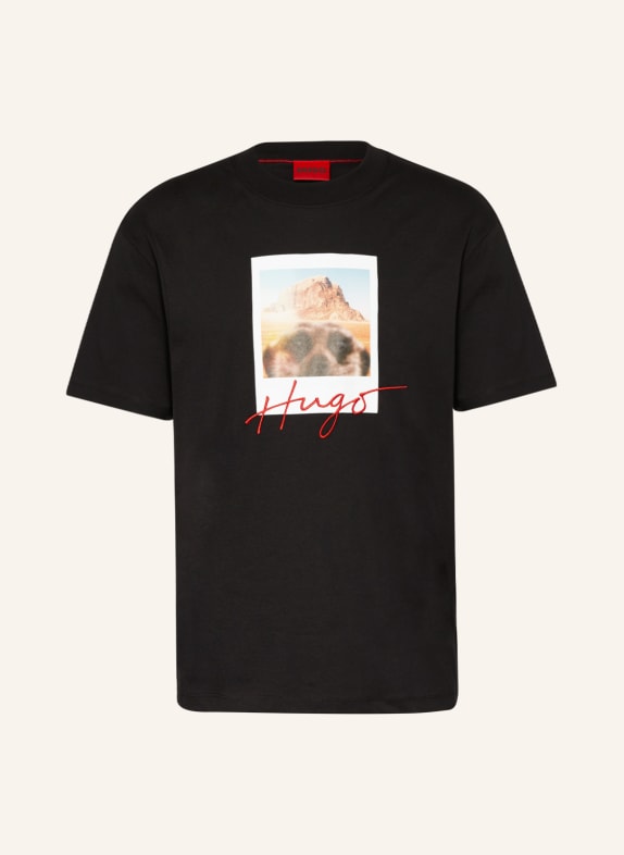 HUGO T-Shirt DRICETO SCHWARZ/ WEISS/ ROT