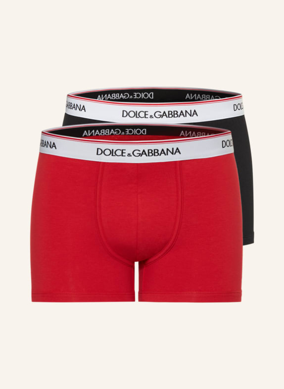 DOLCE & GABBANA 2er-Pack Boxershorts ROT/ SCHWARZ
