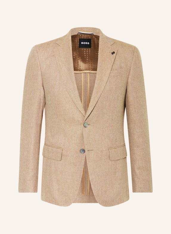 BOSS Tailored jacket HUTSON Slim Fit BEIGE/ ECRU