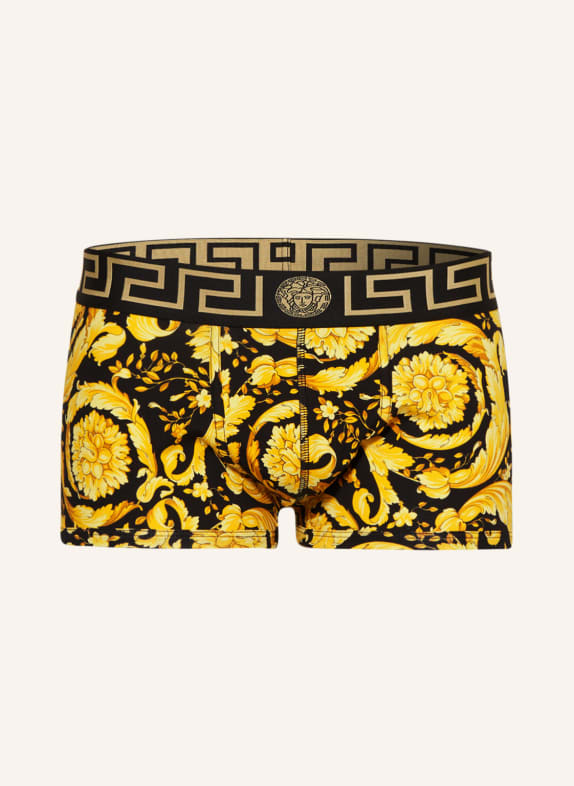 VERSACE Boxer shorts BLACK/ DARK YELLOW