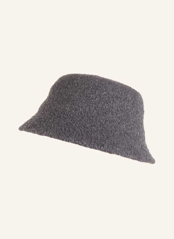 darling harbour Bucket hat made of teddy DARK GRAY