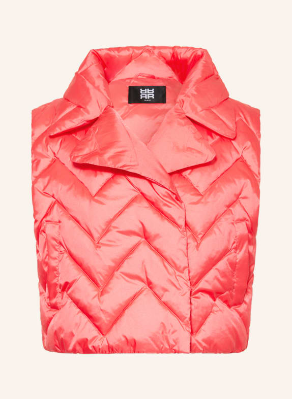 RIANI Cropped quilted vest SALMON