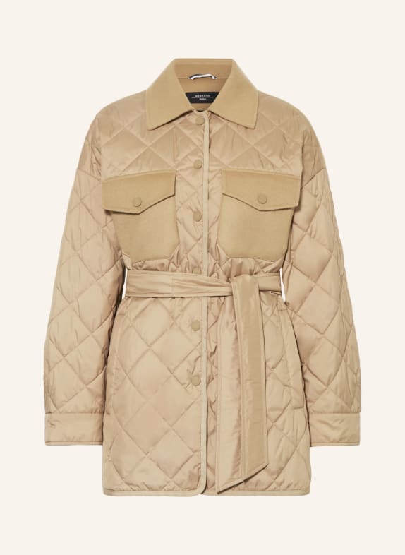 WEEKEND MaxMara Quilted coat PAPRICA in mixed materials CAMEL