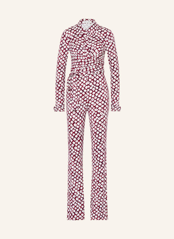 DIANE VON FURSTENBERG Jumpsuit MICHELE DARK RED/ PURPLE/ WHITE