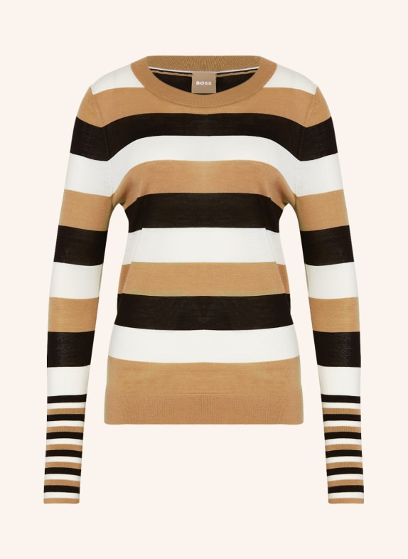 BOSS Sweater FODINASIA BEIGE/ WHITE/ BLACK