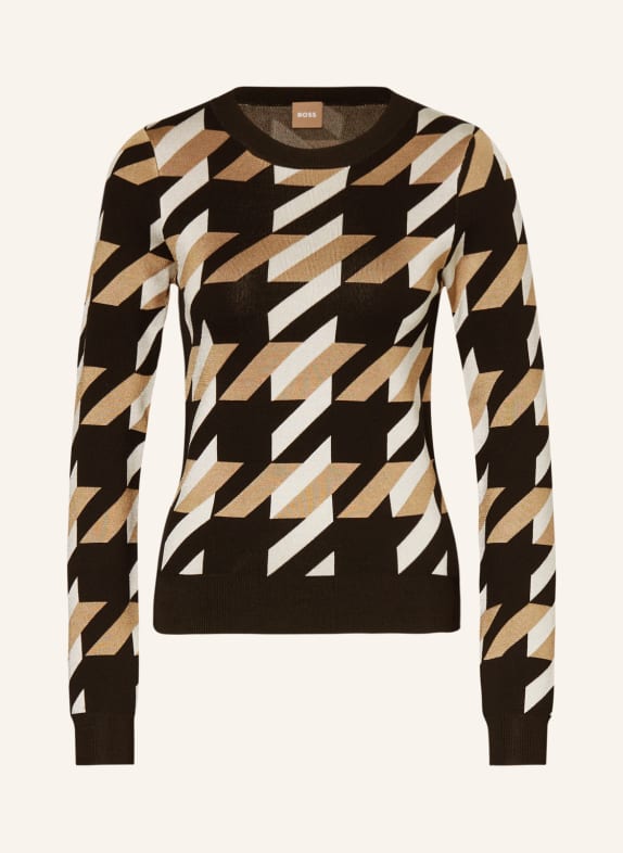 BOSS Sweater FURKINA BLACK/ WHITE/ BEIGE