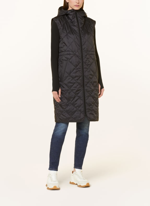 Marc O'Polo DENIM Quilted coat with detachable sleeves DARK BLUE