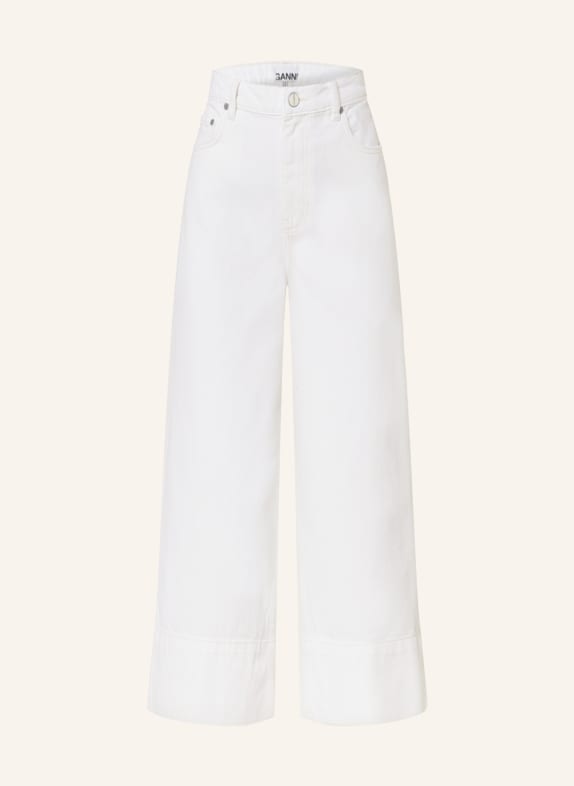 GANNI Culotte jeans WHITE
