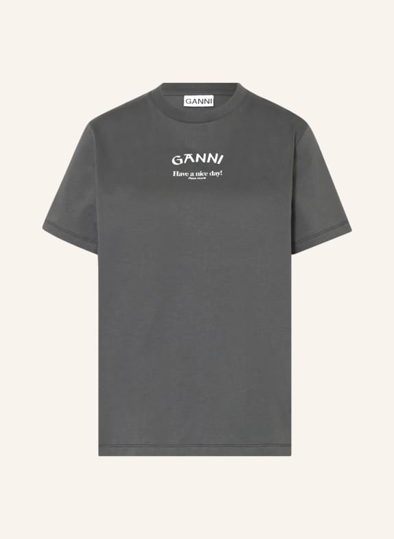 GANNI T-Shirt DUNKELGRAU