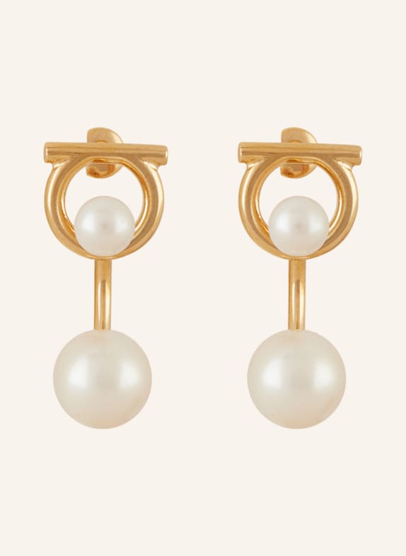 FERRAGAMO Earrings PEARL GOLD/ WHITE
