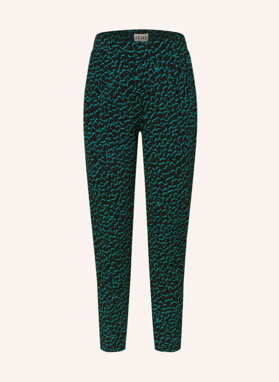 ICHI Jersey pants IHKATE with glitter thread BLACK/ GREEN