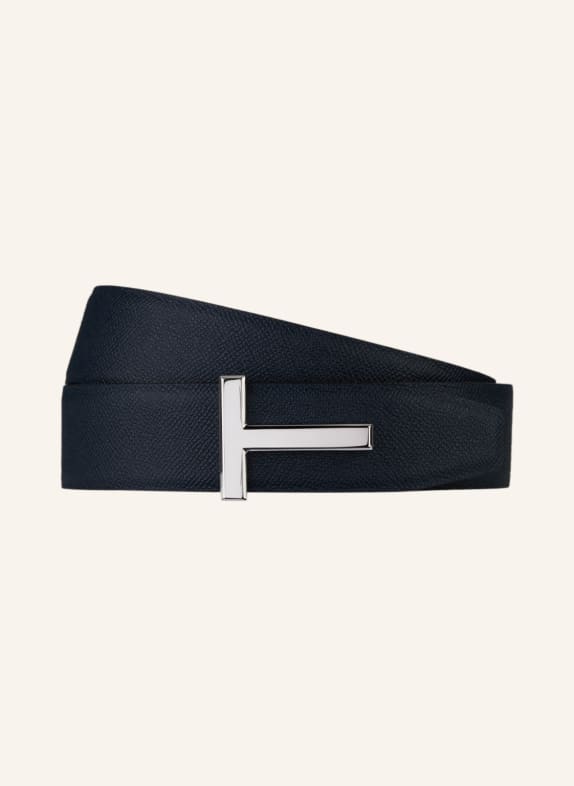 TOM FORD Reversible leather belt DARK BLUE/ BLACK