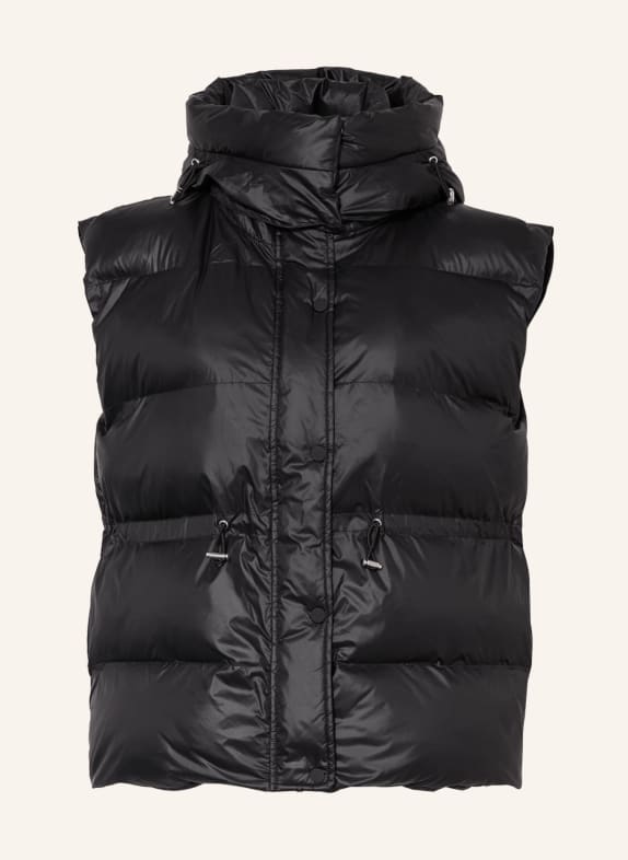 MRS & HUGS Quilted vest with removable hood BLACK
