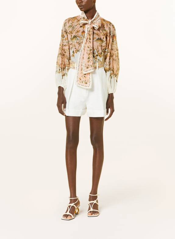 ZIMMERMANN Bow-tie blouse CHINTZ in linen with embroidery