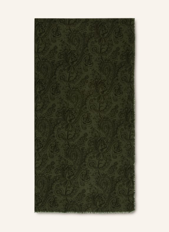 ETRO Scarf with silk and cashmere OLIVE/ GREEN