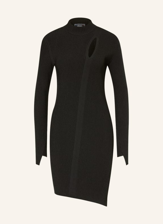 VERSACE Knit dress with cut-out BLACK