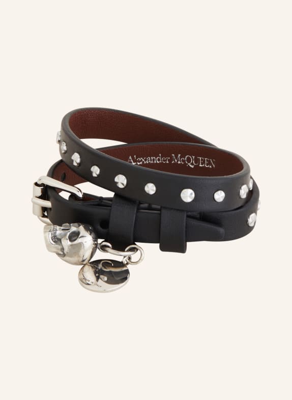 Alexander McQUEEN Leather bracelet BLACK