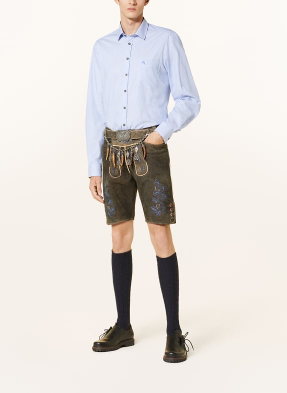 HIRSCHER Traditionele leren broek LENGGRIES BRUIN