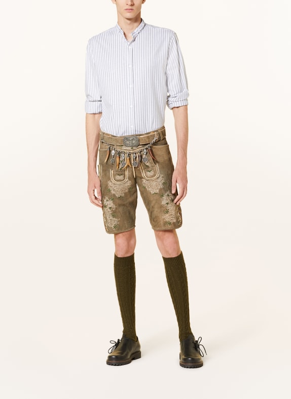 HIRSCHER Traditionele leren broek ERDING BRUIN