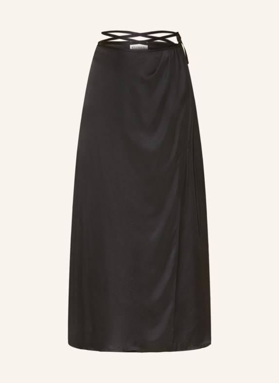 CLOSED Wrap skirt made of satin BLACK