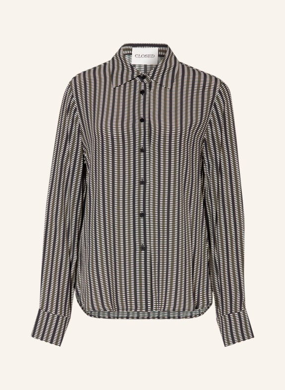 CLOSED Shirt blouse BLACK/ OLIVE/ WHITE