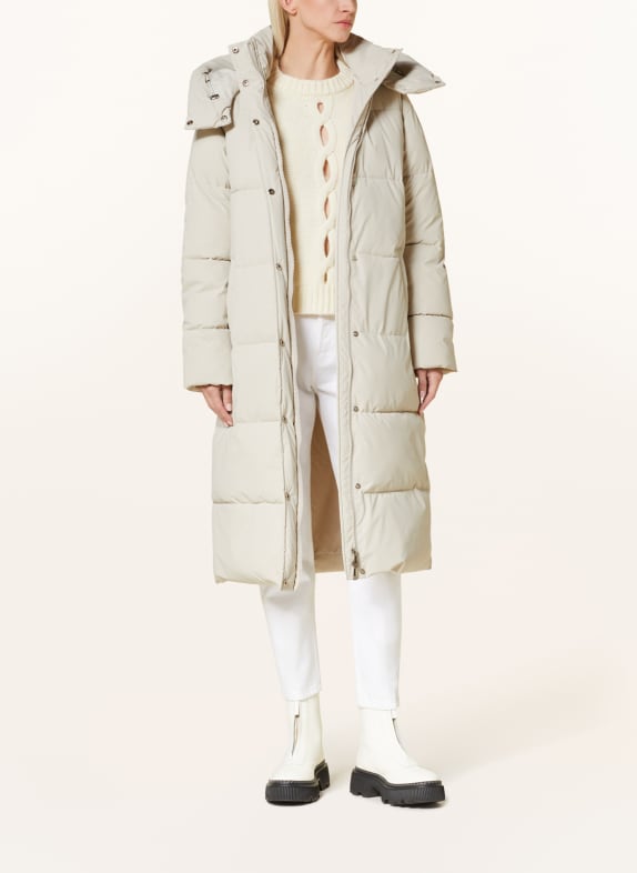 RINO & PELLE Quilted coat JIRY with removable hood LIGHT GRAY