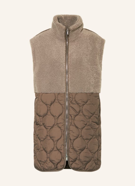 RINO & PELLE Quilted jacket in mixed materials TAUPE