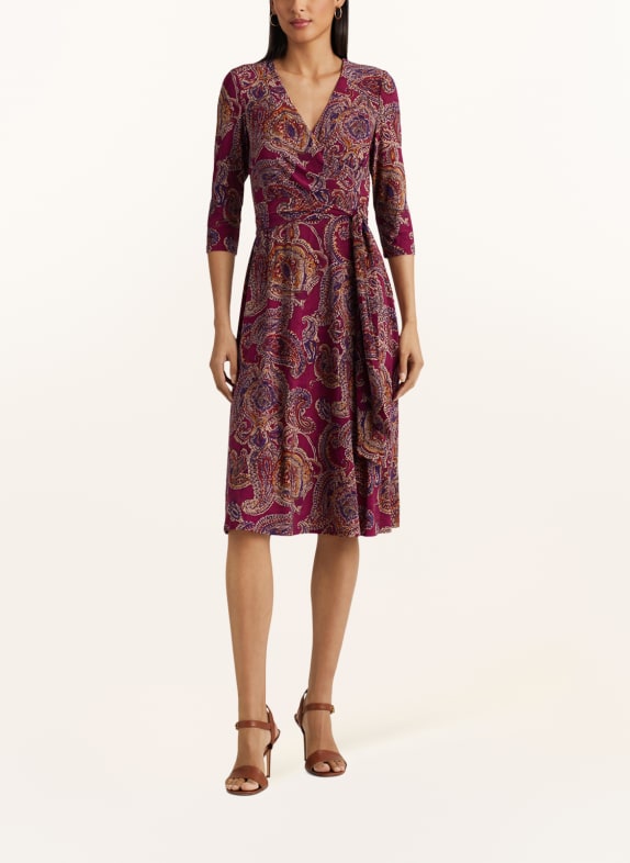 LAUREN RALPH LAUREN Jerseykleid in Wickeloptik mit 3/4-Arm