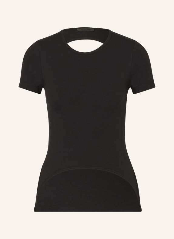 HELMUT LANG Cropped shirt with cut-out BLACK