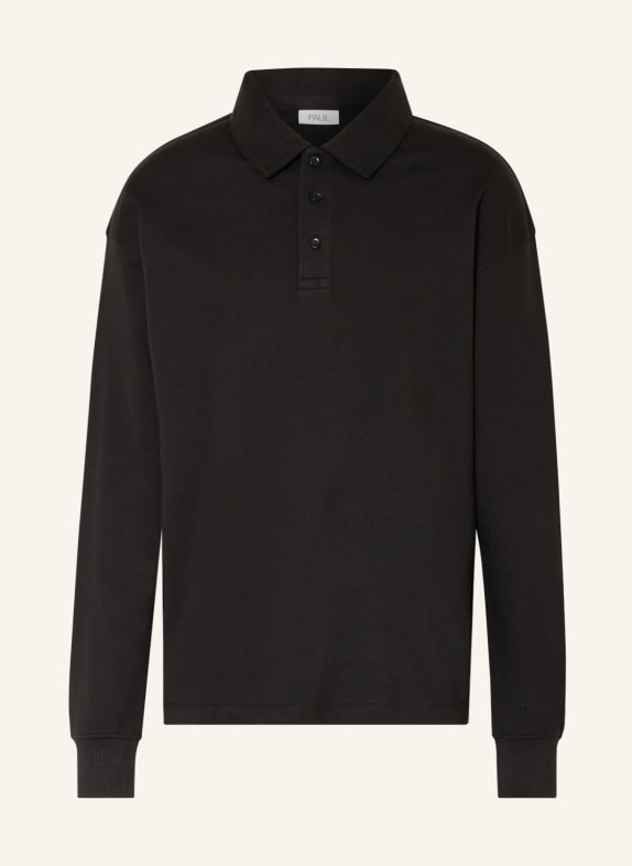 PAUL Sweatshirt fabric polo shirt BLACK
