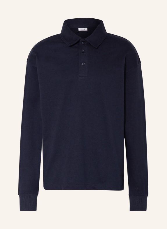 PAUL Sweatshirt fabric polo shirt DARK BLUE