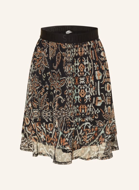 summum woman Skirt with frills BLACK/ BROWN/ LIGHT GREEN