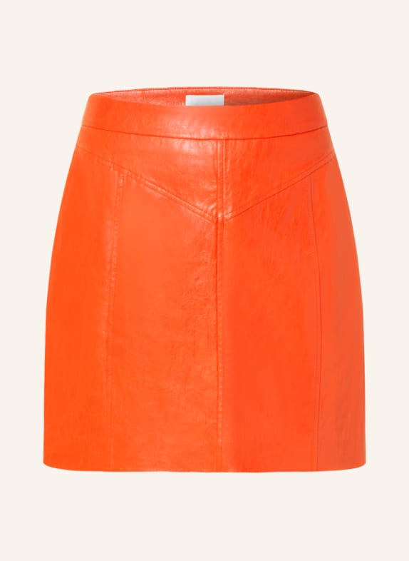 Lala Berlin Skirt SKYLA in leather look ORANGE