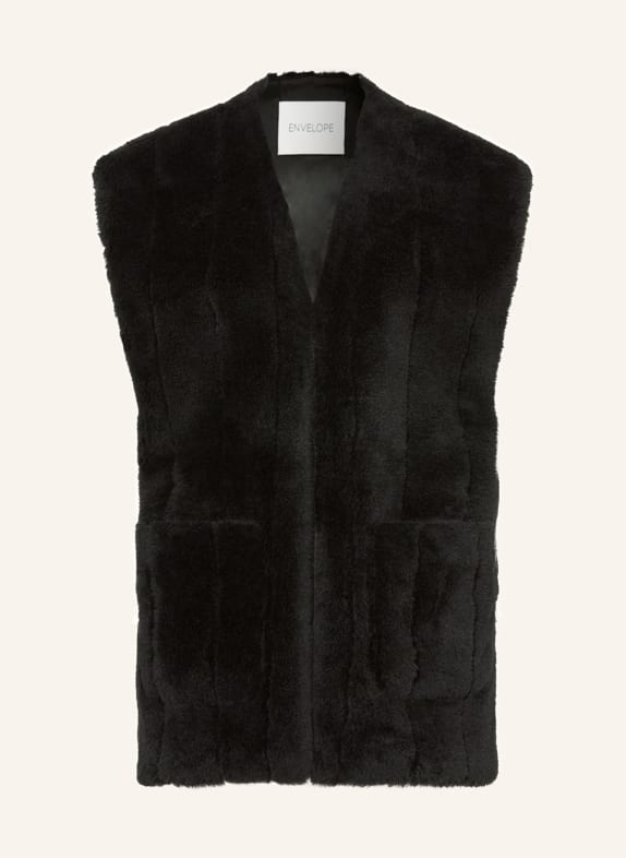 ENVELOPE 1976 Vest TINN made of faux fur BLACK