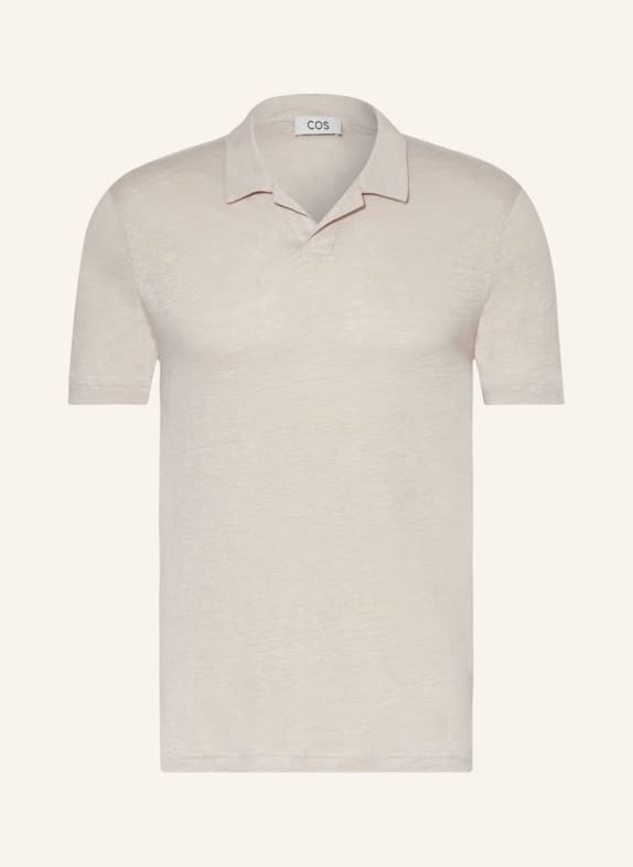 COS Linen polo shirt regular fit BEIGE