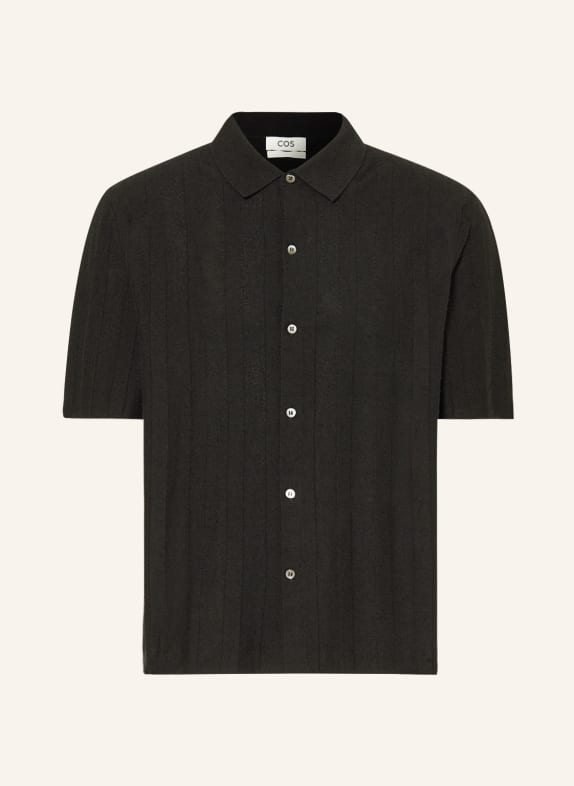 COS Short sleeve shirt relaxed fit BLACK
