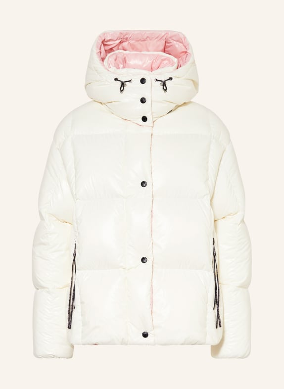 MONCLER Down jacket PARANA with removable hood WHITE/ LIGHT PINK