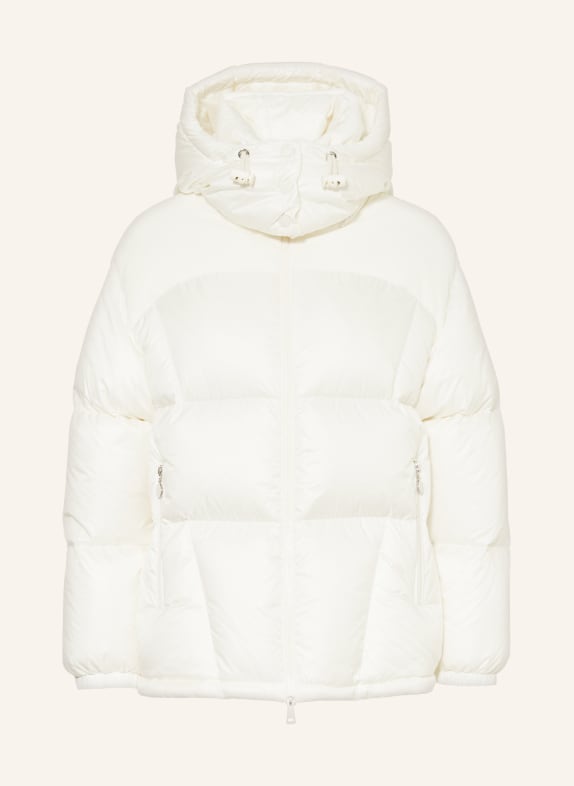 MONCLER Down jacket MEANDRE in mixed materials with detachable hood WHITE