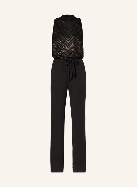 Ana Alcazar Jumpsuit with glitter thread BLACK/ ROSE GOLD