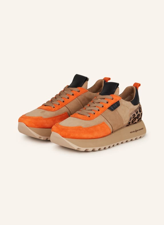 KENNEL & SCHMENGER Sneakersy TONIC POMARAŃCZOWY/ CAMELOWY/ CZARNY