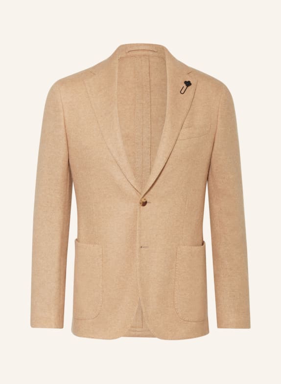 LARDINI Jersey jacket extra slim fit made of alpaca CAMEL