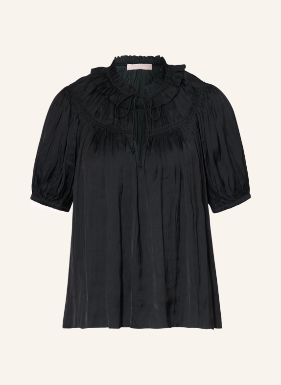 ULLA JOHNSON Shirt blouse ELENI in satin BLACK