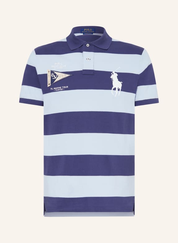 POLO RALPH LAUREN Piqué polo shirt custom slim fit LIGHT BLUE/ DARK BLUE