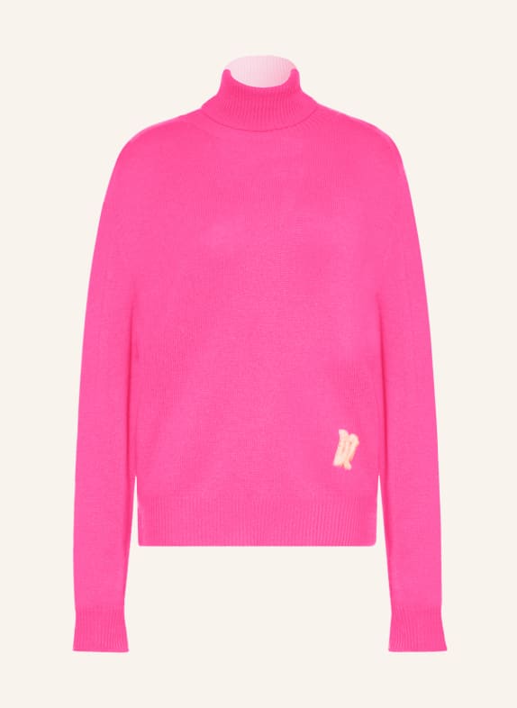 DSQUARED2 Turtleneck sweater with cashmere NEON PINK/ LIGHT PINK